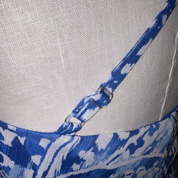 BOSTON PROPER Blue White Paisley Print Boho High Low Sundress Size 8 EUC - Picture 9 of 13